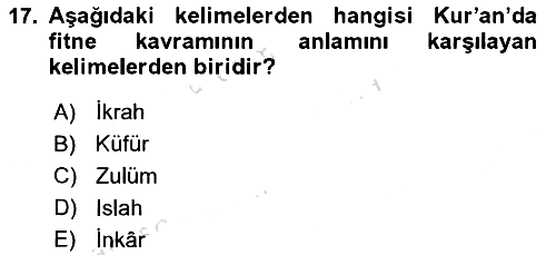 Tefsir 2022-2023 Dönem Sonu Sınavı - 17. soru
