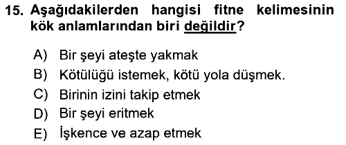 Tefsir 2023-2024 Dönem Sonu Sınavı - 15. soru