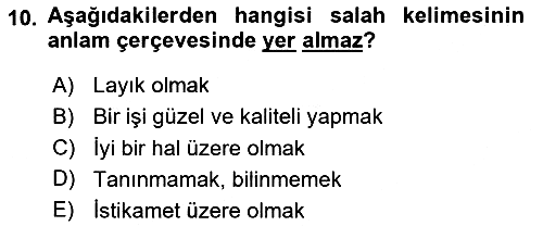 Tefsir 2024-2025 Dönem Sonu Sınavı - 10. soru