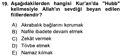 Tefsir 2024-2025 Dönem Sonu Sınavı - 19. soru