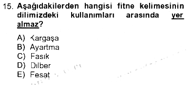 Tefsir 2012-2013 Tek Ders Sınavı - 15. soru