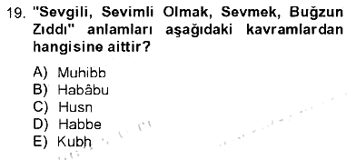 Tefsir 2012-2013 Tek Ders Sınavı - 19. soru