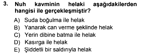 Tefsir 2013-2014 Tek Ders Sınavı - 3. soru
