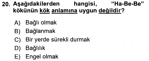 Tefsir 2015-2016 Tek Ders Sınavı - 20. soru