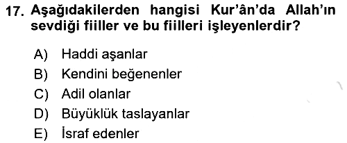 Tefsir 2020-2021 Yaz Okulu Sınavı - 17. soru