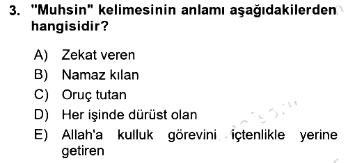 Tefsir 2021-2022 Yaz Okulu Sınavı - 3. soru