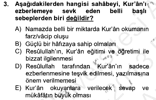 Tefsir Tarihi ve Usulü 2012-2013 Ara Sınav - 3. soru