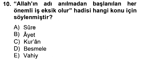 Tefsir Tarihi ve Usulü 2012-2013 Ara Sınav - 10. soru