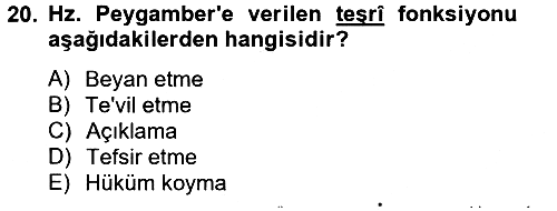 Tefsir Tarihi ve Usulü 2012-2013 Ara Sınav - 20. soru