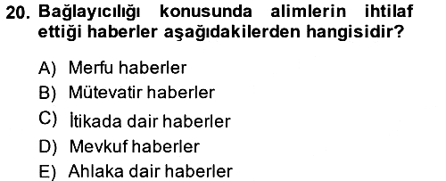 Tefsir Tarihi ve Usulü 2013-2014 Ara Sınav - 20. soru