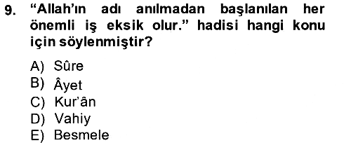 Tefsir Tarihi ve Usulü 2014-2015 Ara Sınav - 9. soru