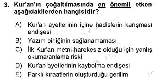 Tefsir Tarihi ve Usulü 2024-2025 Ara Sınav - 3. soru