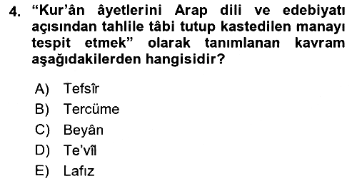 Tefsir Tarihi ve Usulü 2025-2026 Ara Sınav - 4. soru