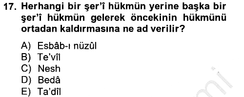 Tefsir Tarihi ve Usulü 2012-2013 Dönem Sonu Sınavı - 17. soru
