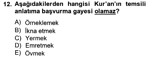 Tefsir Tarihi ve Usulü 2014-2015 Dönem Sonu Sınavı - 12. soru