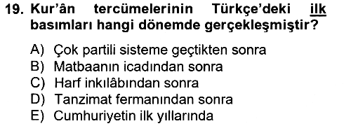 Tefsir Tarihi ve Usulü 2014-2015 Dönem Sonu Sınavı - 19. soru