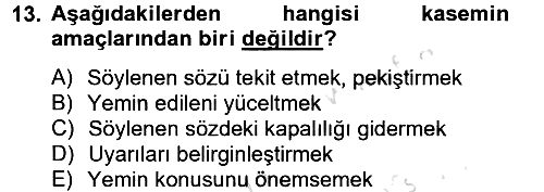 Tefsir Tarihi ve Usulü 2013-2014 Tek Ders Sınavı - 13. soru