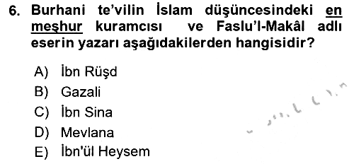 Tefsir Tarihi ve Usulü 2018-2019 Yaz Okulu Sınavı - 6. soru
