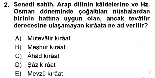 Tefsir Tarihi ve Usulü 2023-2024 Yaz Okulu Sınavı - 2. soru