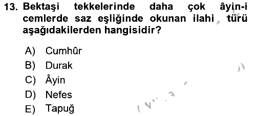 Türk İslam Edebiyatı 2016-2017 3 Ders Sınavı - 13. soru