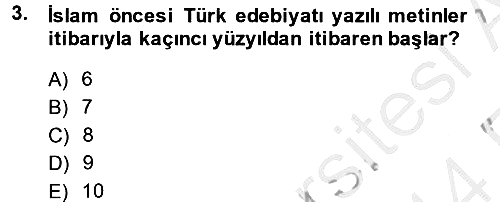 Türk İslam Edebiyatı 2013-2014 Ara Sınav - 3. soru
