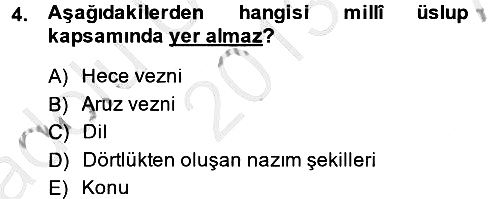 Türk İslam Edebiyatı 2013-2014 Ara Sınav - 4. soru