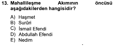 Türk İslam Edebiyatı 2014-2015 Tek Ders Sınavı - 13. soru