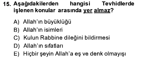 Türk İslam Edebiyatı 2014-2015 Tek Ders Sınavı - 15. soru