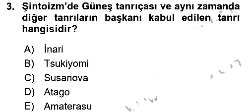 Yaşayan Dünya Dinleri 2016-2017 3 Ders Sınavı - 3. soru