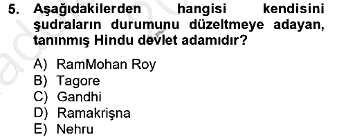 Yaşayan Dünya Dinleri 2012-2013 Ara Sınav - 5. soru