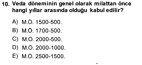 Yaşayan Dünya Dinleri 2014-2015 Ara Sınav - 10. soru