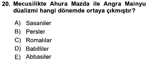 Yaşayan Dünya Dinleri 2017-2018 Ara Sınav - 20. soru