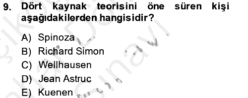 Yaşayan Dünya Dinleri 2013-2014 Dönem Sonu Sınavı - 9. soru