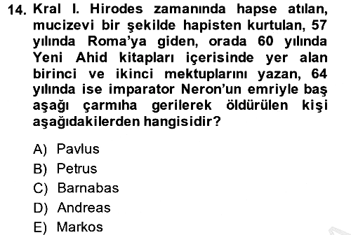 Yaşayan Dünya Dinleri 2013-2014 Dönem Sonu Sınavı - 14. soru