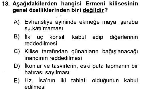 Yaşayan Dünya Dinleri 2016-2017 Dönem Sonu Sınavı - 18. soru