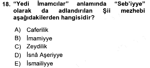 Yaşayan Dünya Dinleri 2017-2018 Dönem Sonu Sınavı - 18. soru
