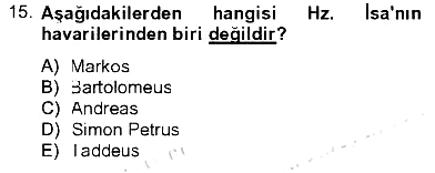 Yaşayan Dünya Dinleri 2012-2013 Tek Ders Sınavı - 15. soru