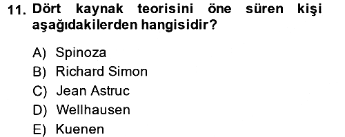 Yaşayan Dünya Dinleri 2013-2014 Tek Ders Sınavı - 11. soru