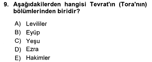 Yaşayan Dünya Dinleri 2022-2023 Yaz Okulu Sınavı - 9. soru