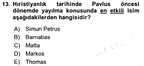 Yaşayan Dünya Dinleri 2022-2023 Yaz Okulu Sınavı - 13. soru
