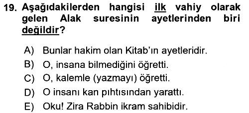 Yaşayan Dünya Dinleri 2022-2023 Yaz Okulu Sınavı - 19. soru
