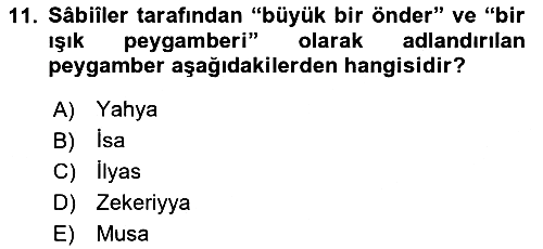 Yaşayan Dünya Dinleri 2025-2026 Yaz Okulu Sınavı - 11. soru