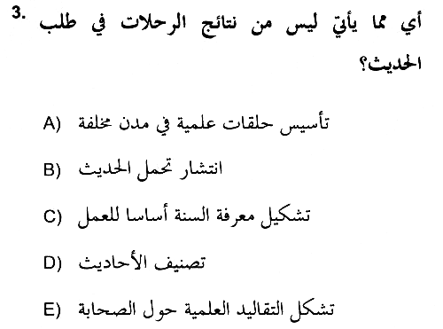 Hadis 2018-2019 Yaz Okulu Sınavı - 3. soru