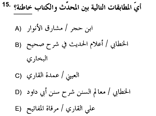 Hadis 2021-2022 Yaz Okulu Sınavı - 15. soru