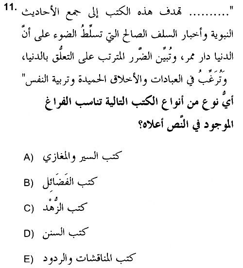 Hadis Tarihi ve Usulü 2021-2022 Ara Sınav - 11. soru