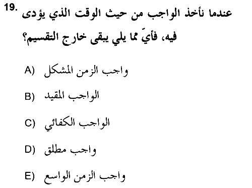 İslam Hukukuna Giriş 2018-2019 Ara Sınav - 19. soru