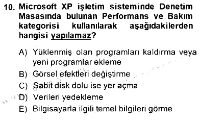 Bilgisayar 1 2014-2015 Ara Sınav - 10. soru