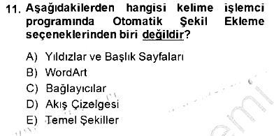 Bilgisayar 1 2014-2015 Ara Sınav - 11. soru