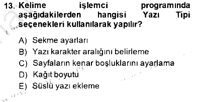 Bilgisayar 1 2014-2015 Ara Sınav - 13. soru