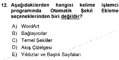 Bilgisayar 1 2015-2016 Ara Sınav - 12. soru
